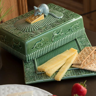 Bordallo Pinheiro Cheese Tray Mouse cheese tray with lid 30.5x22.5 cm. - Buy now on ShopDecor - Discover the best products by BORDALLO PINHEIRO design