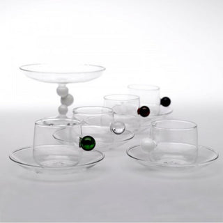 Zafferano Bilia glass Coffee cup with small plate - Buy now on ShopDecor - Discover the best products by ZAFFERANO design