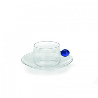 Zafferano Bilia glass Coffee cup with small plate Zafferano Blue - Buy now on ShopDecor - Discover the best products by ZAFFERANO design