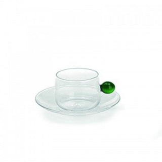 Zafferano Bilia glass Coffee cup with small plate Zafferano Green - Buy now on ShopDecor - Discover the best products by ZAFFERANO design