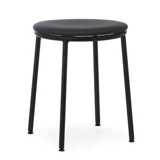 Normann Copenhagen Circa black steel stool with upholstery ultra leather seat h. 45 cm. Normann Copenhagen Circa Ultra Leather Black 41599 - Buy now on ShopDecor - Discover the best products by NORMANN COPENHAGEN design