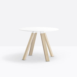 Pedrali Arki-table ARKW5 Wood diam.99 cm. in white solid laminate - Buy now on ShopDecor - Discover the best products by PEDRALI design
