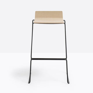 Pedrali Osaka Metal 5717 ash stool with sled base and seat H.75 cm. - Buy now on ShopDecor - Discover the best products by PEDRALI design