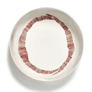 Serax Feast soup plate diam. 22 cm. white swirl - stripes red - Buy now on ShopDecor - Discover the best products by SERAX design